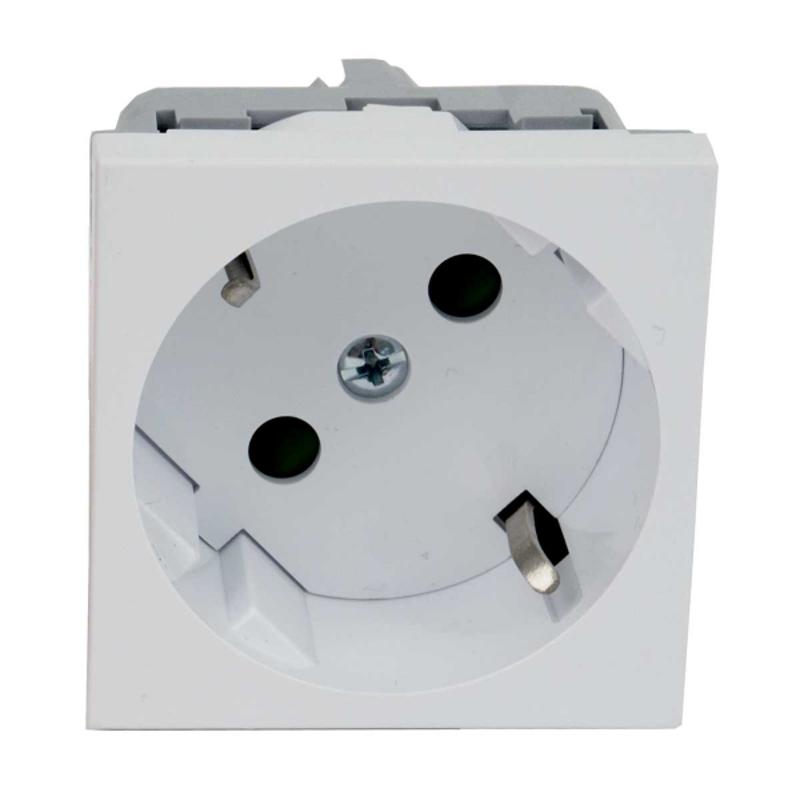 Розетка QUADRO со шторками  белая 16 A, 250 V AC QS 45X45 C (HB )